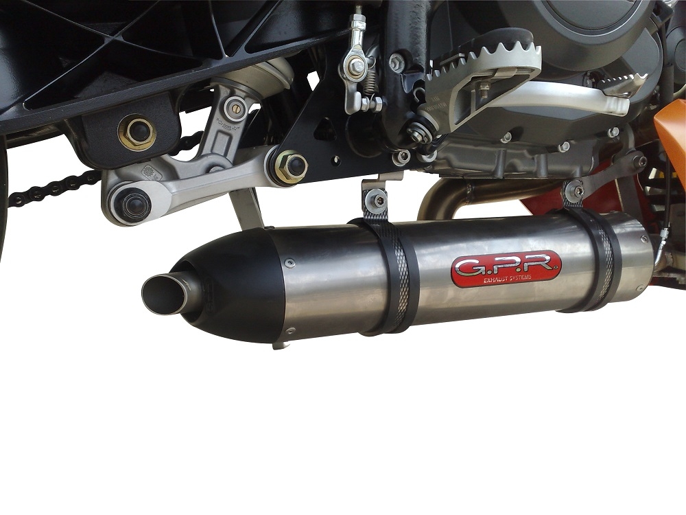 GPR exhaust compatible with  Ktm 690 Duke 2008-2011, Gpe Ann. titanium, Full system exhaust, including removable db killer 