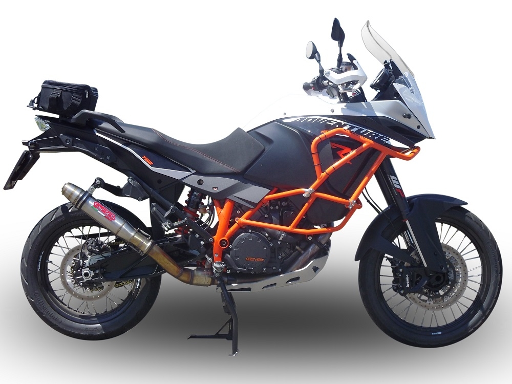 GPR exhaust compatible with  Ktm 1290 Super Adventure 2015-2016, Deeptone Inox, Slip-on exhaust including removable db killer and link pipe 