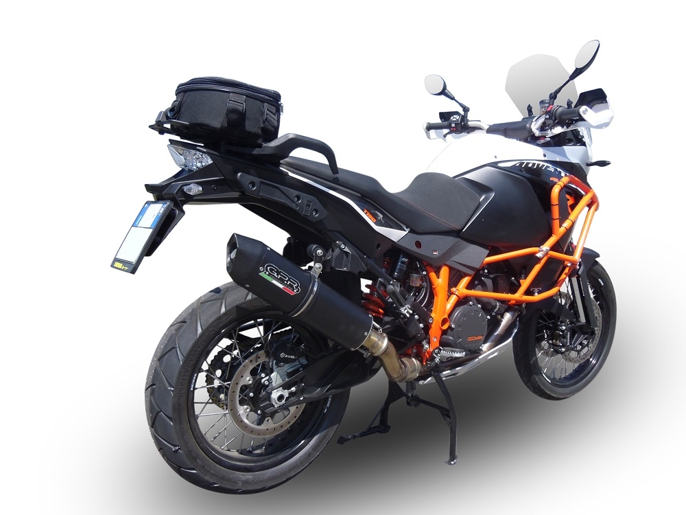 GPR exhaust compatible with  Ktm 1190 Adventure 2013-2016, Furore Poppy, Slip-on exhaust including removable db killer and link pipe 