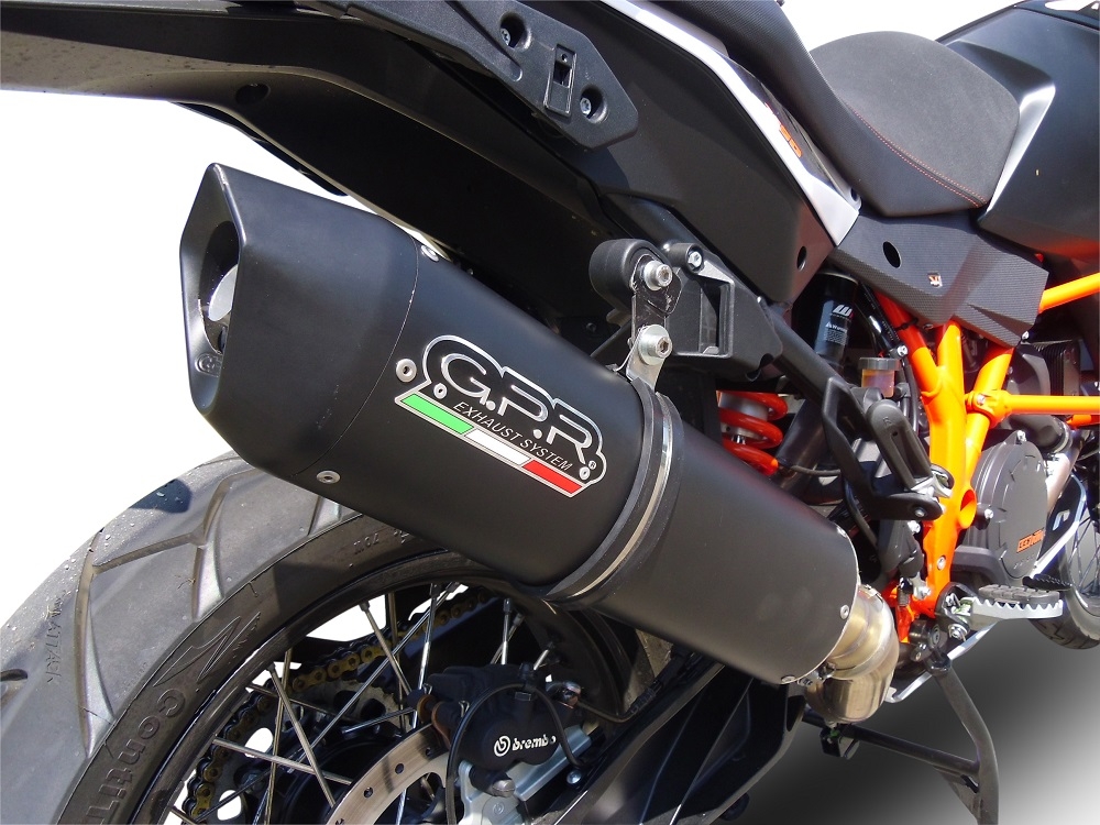 GPR exhaust compatible with  Ktm 1290 Super Adventure 2017-2020, Furore Nero, Slip-on exhaust including link pipe 