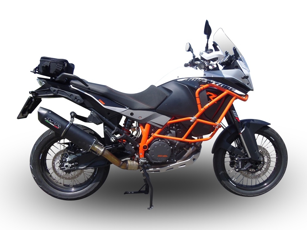 GPR exhaust compatible with  Ktm 1290 Super Adventure 2015-2016, Furore Nero, Slip-on exhaust including removable db killer and link pipe 