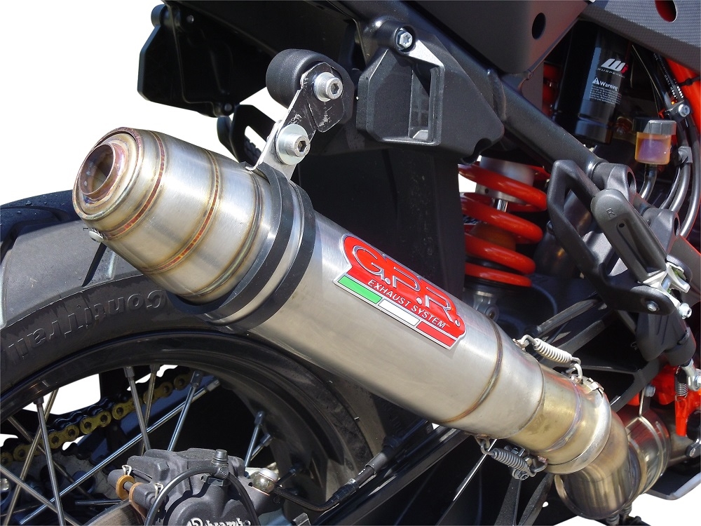 GPR exhaust compatible with  Ktm 1050 Adventure 2017-2020, Deeptone Inox, Slip-on exhaust including link pipe 