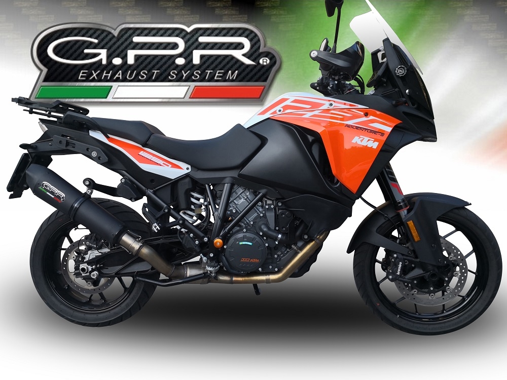 GPR exhaust compatible with  Ktm 1290 Super Adventure 2015-2016, Gpe Ann. Black titanium, Slip-on exhaust including removable db killer and link pipe 