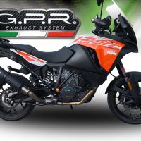 GPR exhaust compatible with  Ktm 1290 Super Adventure 2015-2016, Gpe Ann. Black titanium, Slip-on exhaust including removable db killer and link pipe 