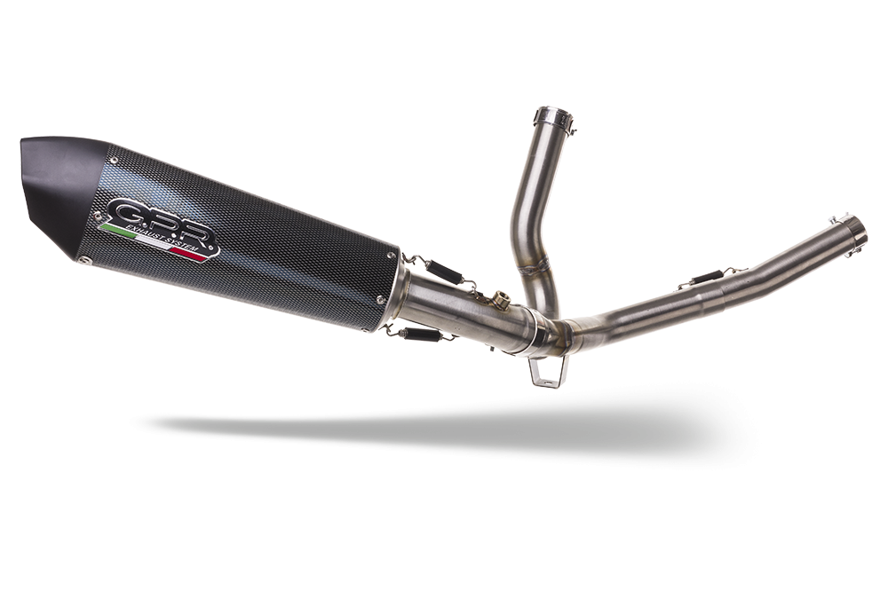 GPR exhaust compatible with  Suzuki V-Strom 650 2017-2020, Gpe Ann. Poppy, Mid-Full system exhaust including removable db killer 