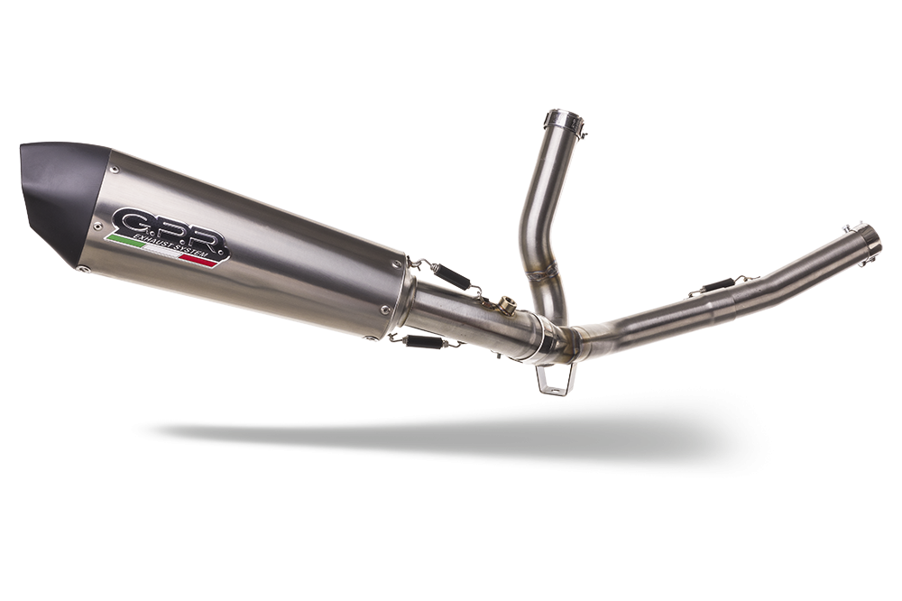 GPR exhaust compatible with  Suzuki V-Strom 650 2021-2024, Gpe Ann. titanium, Mid-Full system exhaust including removable db killer 