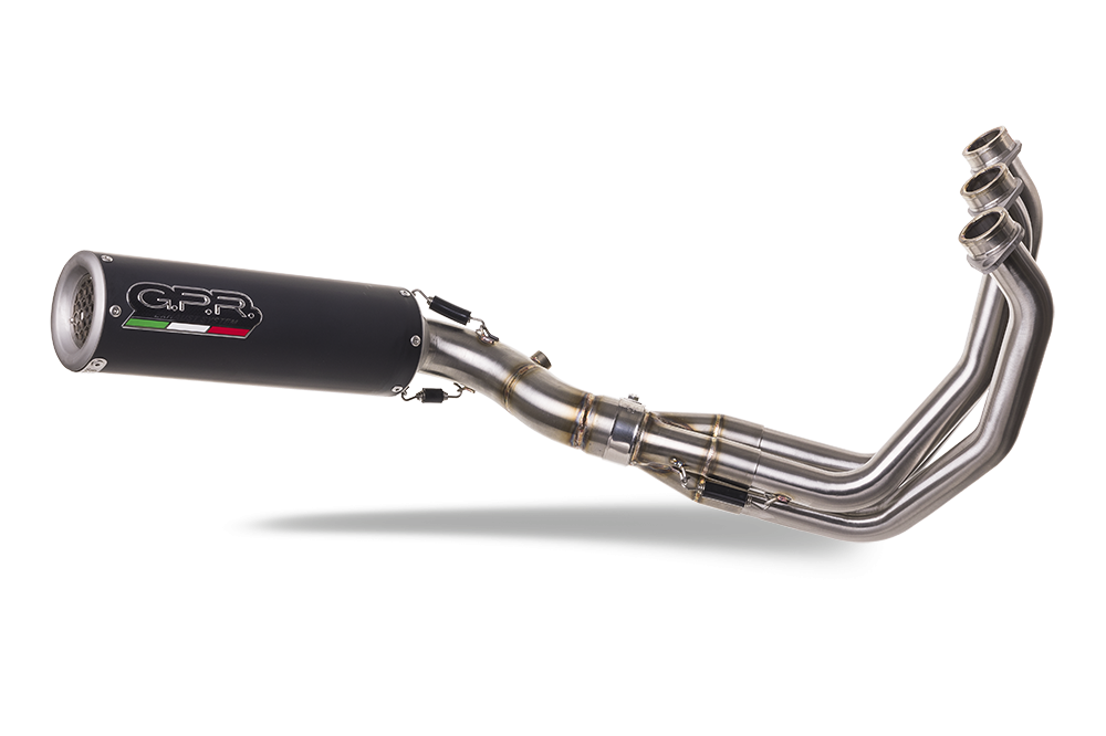 GPR exhaust compatible with  Yamaha FJ-09 Tracer 2017-2020, M3 Black Titanium, Full system exhaust, including removable db killer 