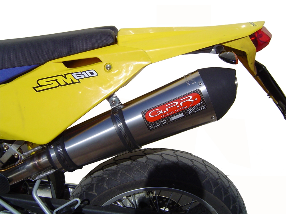 GPR exhaust compatible with  Husqvarna TE 610 E - SM 610  2007-2009, Gpe Ann. titanium, Slip-on exhaust including removable db killer and link pipe 