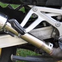 GPR exhaust compatible with  Honda Africa Twin NXR - XRV 750 Rd04  1990-1992, Satinox , Slip-on exhaust including removable db killer and link pipe 