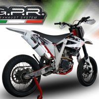 GPR exhaust compatible with  Ajp PR5 2015-2018, Albus Ceramic, Slip-on exhaust including removable db killer and link pipe 