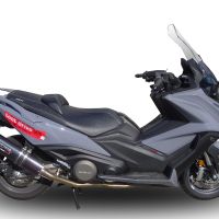 GPR exhaust compatible with  Kymco Ak 550 2017-2020, Furore Nero, Full system exhaust, including removable db killer 