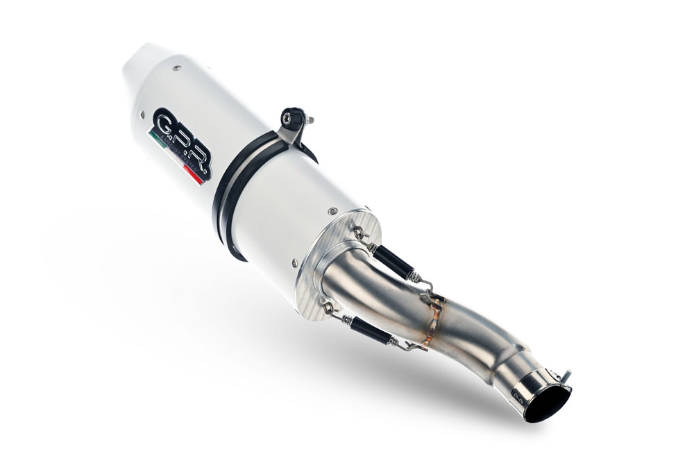 GPR exhaust compatible with  Husqvarna Enduro 701 2015-2016, Albus Ceramic, Slip-on exhaust including removable db killer and link pipe 