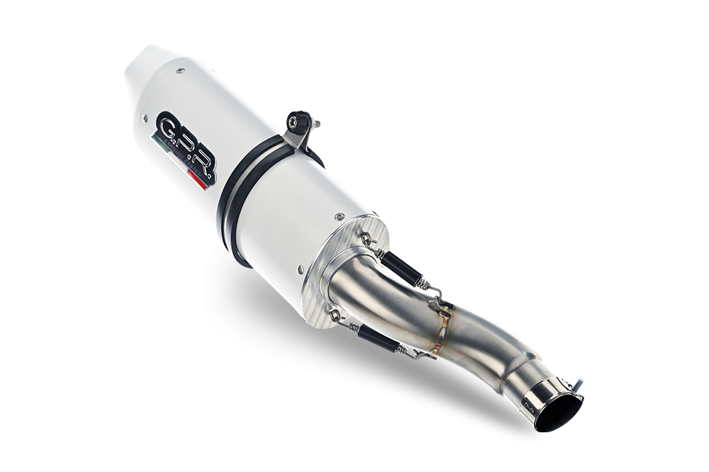GPR exhaust compatible with  Honda CBR500R 2012-2016, Albus Ceramic, Slip-on exhaust including removable db killer and link pipe 