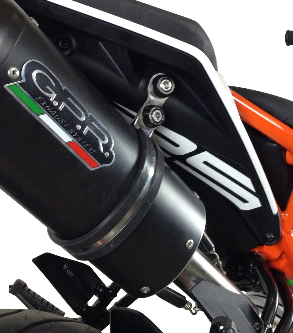 GPR exhaust compatible with  Ktm 125 Duke 2017-2020, Deeptone Inox, Slip-on exhaust including link pipe and removable db killer 