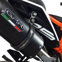 GPR exhaust compatible with  Ktm 125 Duke 2017-2020, Furore Evo4 Nero, Slip-on exhaust including link pipe and removable db killer 