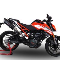 GPR exhaust compatible with  Ktm 125 Duke 2017-2020, Furore Evo4 Nero, Slip-on exhaust including link pipe and removable db killer 