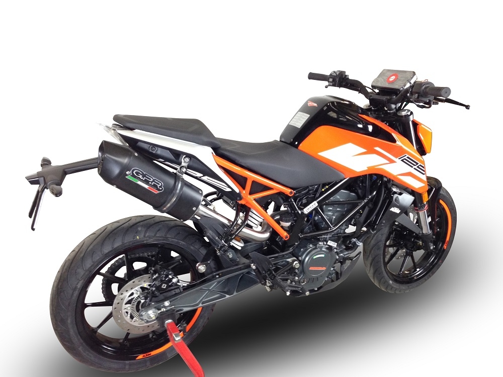 GPR exhaust compatible with  Ktm 125 Duke 2017-2020, Furore Evo4 Nero, Slip-on exhaust including link pipe and removable db killer 