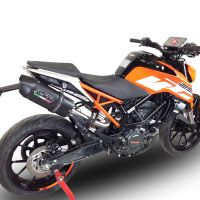 GPR exhaust compatible with  Ktm 125 Duke 2017-2020, Furore Evo4 Nero, Slip-on exhaust including link pipe and removable db killer 