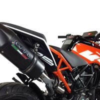 GPR exhaust compatible with  Ktm 125 Duke 2017-2020, Furore Evo4 Nero, Slip-on exhaust including link pipe and removable db killer 