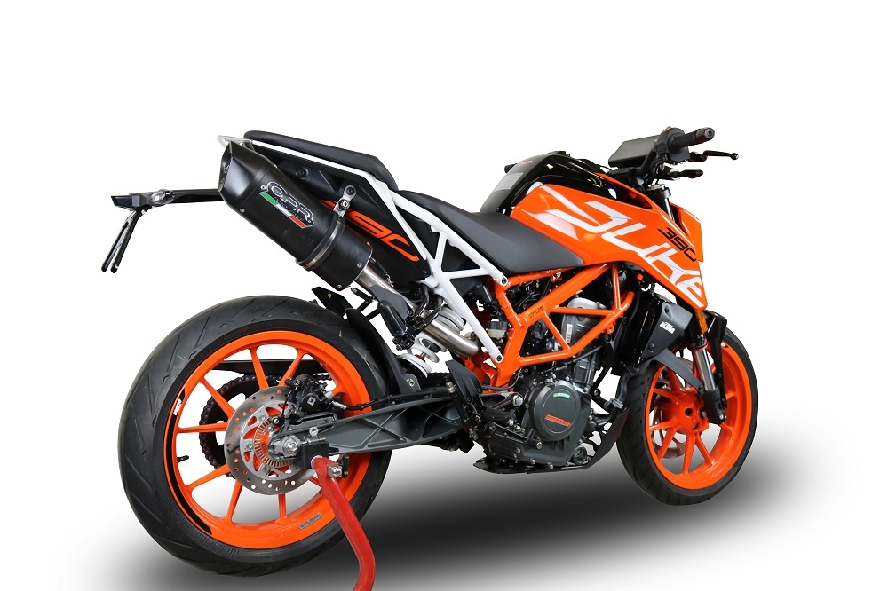 GPR exhaust compatible with  Ktm 250 Duke  2017-2020, Furore Evo4 Nero, Slip-on exhaust including link pipe and removable db killer 