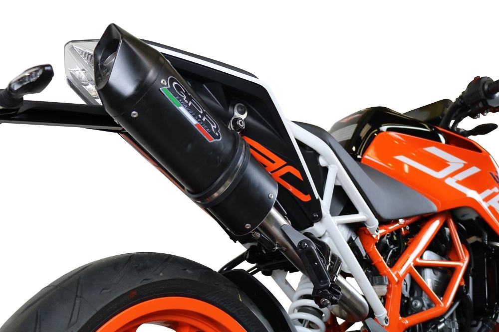 GPR exhaust compatible with  Ktm RC 390 2017-2020, Furore Evo4 Nero, Slip-on exhaust including link pipe and removable db killer 