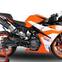 GPR exhaust compatible with  Ktm RC 125 2017-2020, Furore Evo4 Nero, Slip-on exhaust including link pipe and removable db killer 