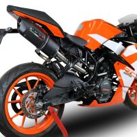 GPR exhaust compatible with  Ktm RC 125 2017-2020, Furore Evo4 Nero, Slip-on exhaust including link pipe and removable db killer 