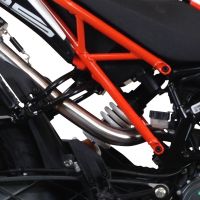Exhaust system compatible with Ktm Rc 390 Versione alta / High level position 2017-2020, M3 Black Titanium, Homologated legal slip-on exhaust including removable db killer, link pipe and catalyst 