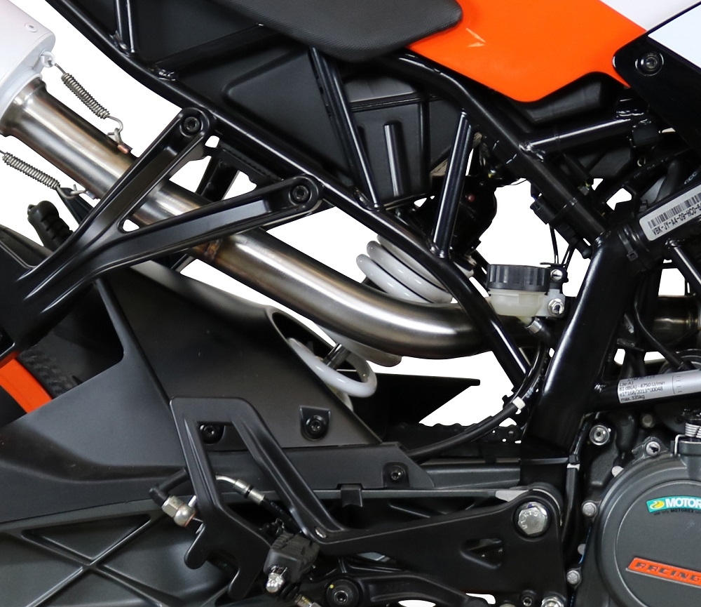 GPR exhaust compatible with  Ktm RC 125 2017-2020, Furore Evo4 Nero, Slip-on exhaust including link pipe and removable db killer 