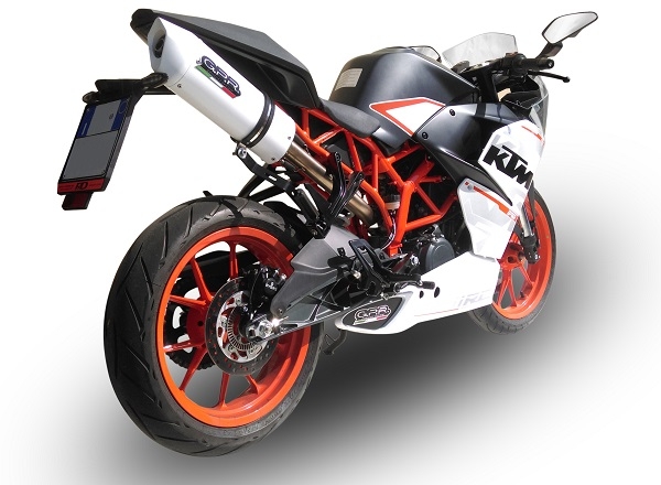 GPR exhaust compatible with  Ktm RC 390 2015-2016, Albus Ceramic, Slip-on exhaust including removable db killer and link pipe 