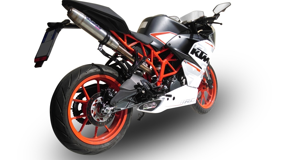 GPR exhaust compatible with  Ktm RC 390 2015-2016, Deeptone Inox, Slip-on exhaust including removable db killer and link pipe 