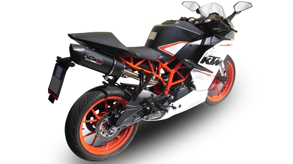 GPR exhaust compatible with  Ktm RC 390 2015-2016, Furore Nero, Slip-on exhaust including link pipe 