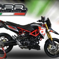 GPR exhaust compatible with  Aprilia Dorsoduro 750  2008-2016, Furore Nero, Dual slip-on exhausts including link pipes 