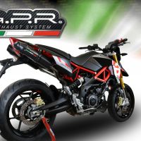 GPR exhaust compatible with  Aprilia Shiver 900 2017-2020, Furore Evo4 Nero, Dual slip-on including removable db killers and link pipes 