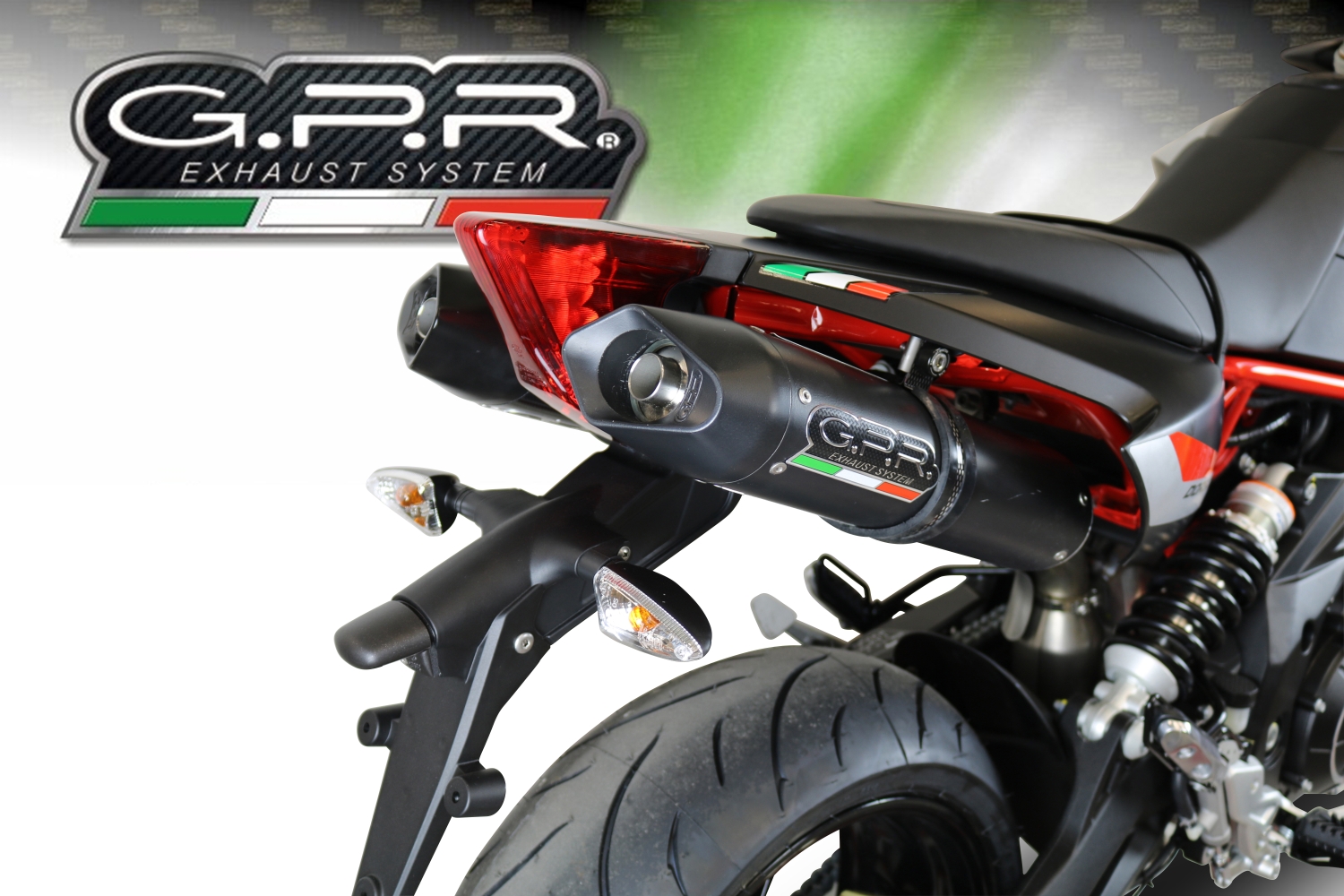 GPR exhaust compatible with  Aprilia Shiver 900 2017-2020, Furore Evo4 Nero, Dual slip-on including removable db killers and link pipes 