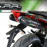 GPR exhaust compatible with  Aprilia Dorsoduro 750  2008-2016, Furore Nero, Dual slip-on exhausts including link pipes 