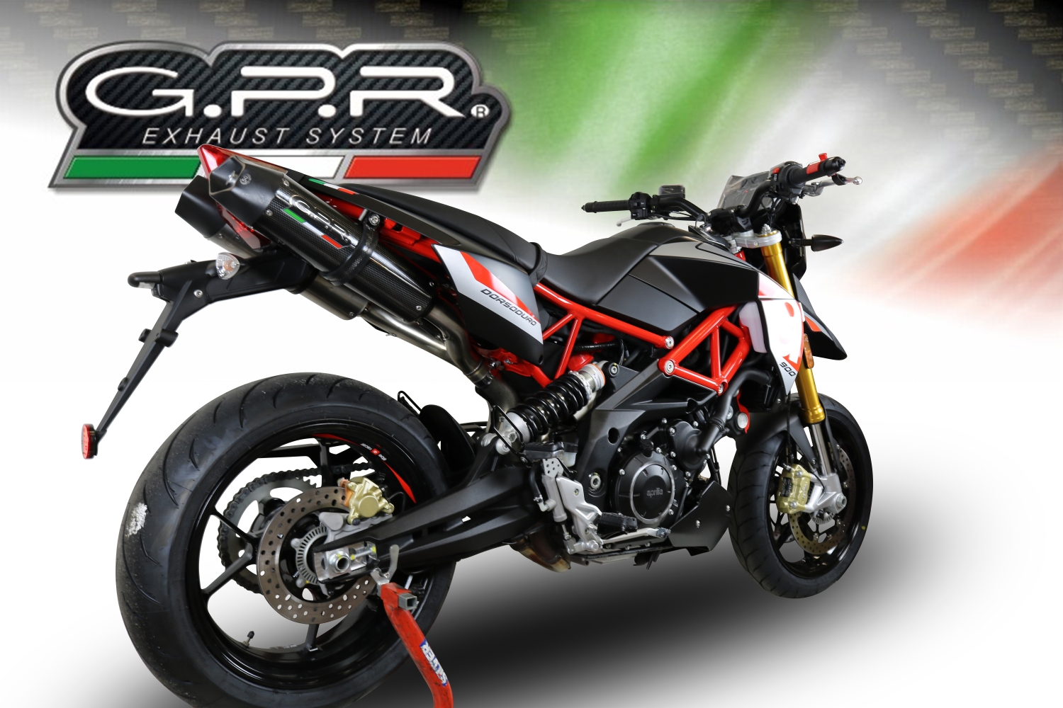 GPR exhaust compatible with  Aprilia Dorsoduro 750  2008-2016, Gpe Ann. Poppy, Dual slip-on including removable db killers and link pipes 