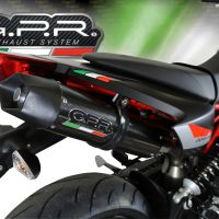 GPR exhaust compatible with  Aprilia Dorsoduro 900 2017-2020, GP Evo4 Poppy, Dual slip-on including removable db killers and link pipes 