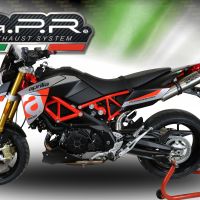 GPR exhaust compatible with  Aprilia Dorsoduro 900 2017-2020, Gpe Ann. titanium, Dual slip-on exhausts including link pipes 