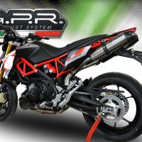 GPR exhaust compatible with  Aprilia Dorsoduro 900 2017-2020, Gpe Ann. titanium, Dual slip-on exhausts including link pipes 