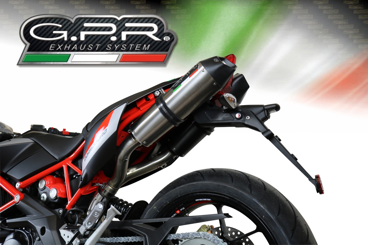 GPR exhaust compatible with  Aprilia Dorsoduro 900 2017-2020, GP Evo4 Titanium, Dual slip-on including removable db killers and link pipes 