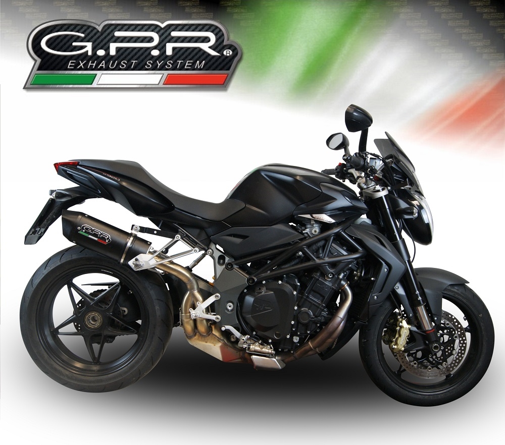 GPR exhaust compatible with  Mv Agusta Brutale 990 R 2010-2011, Furore Poppy, Slip-on exhaust including removable db killer and link pipe 