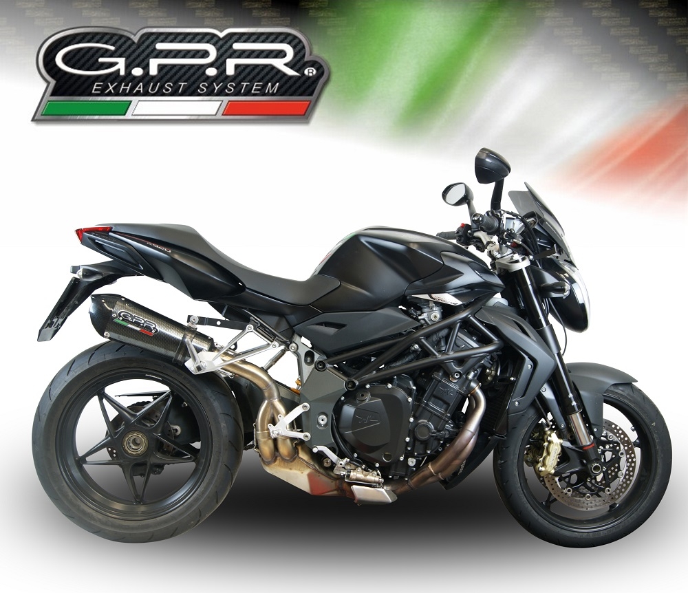 GPR exhaust compatible with  Mv Agusta Brutale 1090 R-RR  2010-2016, Gpe Ann. Poppy, Slip-on exhaust including removable db killer and link pipe 