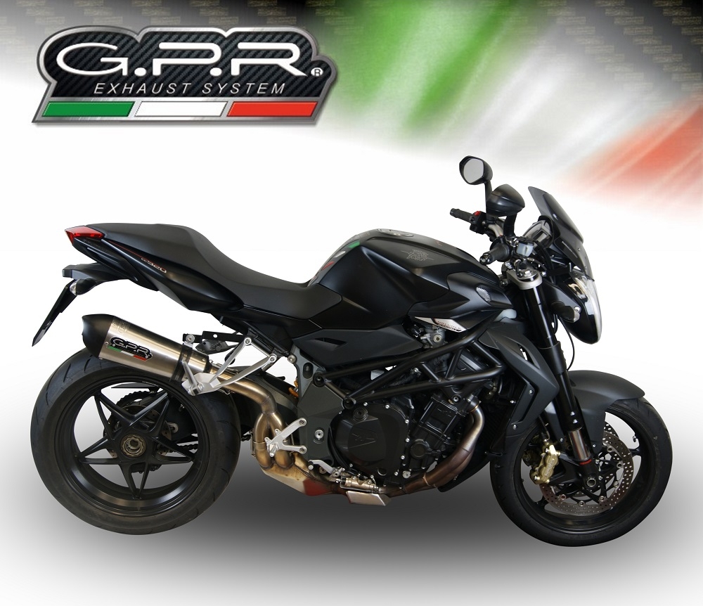 GPR exhaust compatible with  Mv Agusta Brutale 990 R 2010-2011, Gpe Ann. titanium, Slip-on exhaust including removable db killer and link pipe 