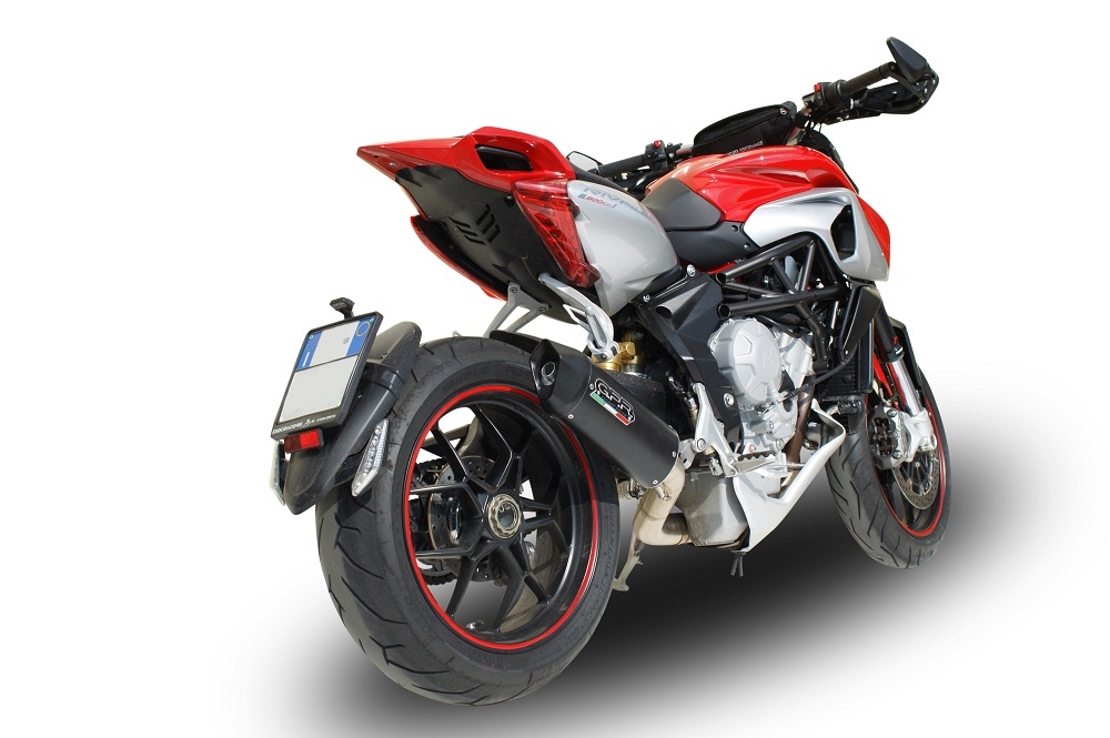 GPR exhaust compatible with  Mv Agusta Rivale / Stradale 800 2014-2016, Furore Nero, Slip-on exhaust including removable db killer and link pipe 