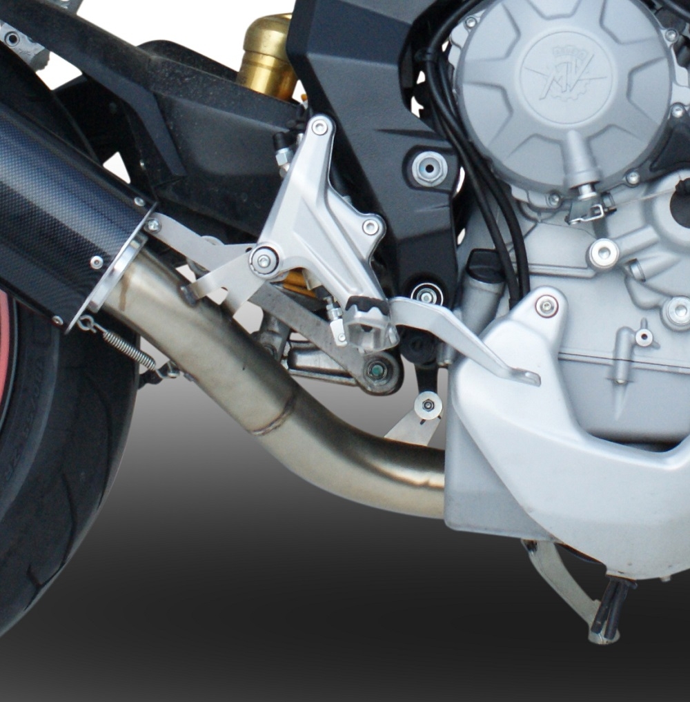 GPR exhaust compatible with  Mv Agusta Rivale / Stradale 800 2014-2016, Albus Ceramic, Slip-on exhaust including removable db killer and link pipe 