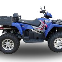 GPR exhaust compatible with  Polaris Sportsman 800 X2 2007/2010  2007-2010, Deeptone Atv, Slip-on exhaust including removable db killer and link pipe 