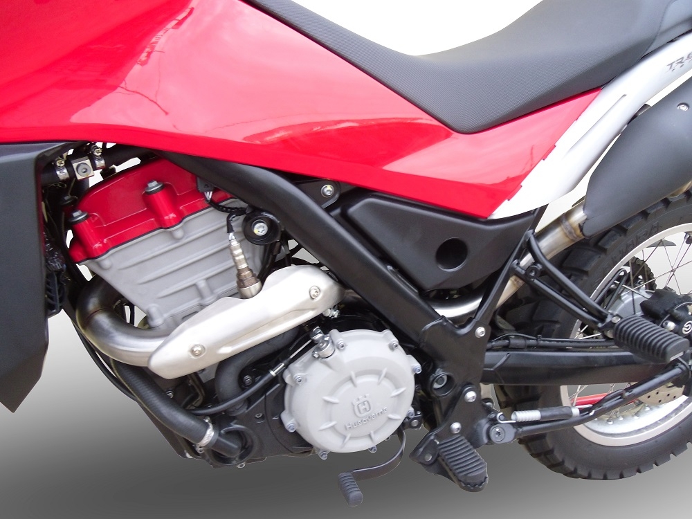 Exhaust system compatible with Husqvarna TERRA - STRADA TR 650 2013-2015, Albus Ceramic, Homologated legal full system exhaust, including removable db killer and catalyst 