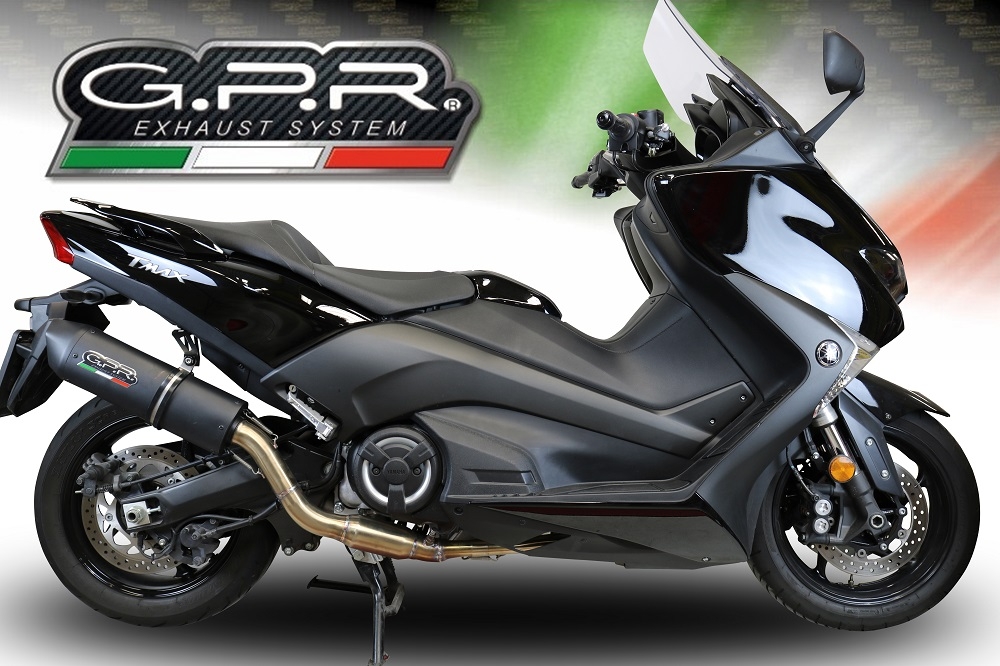 GPR exhaust compatible with  Yamaha T-Max 560 2020-2021, Furore Nero, Full system exhaust, including removable db killer 