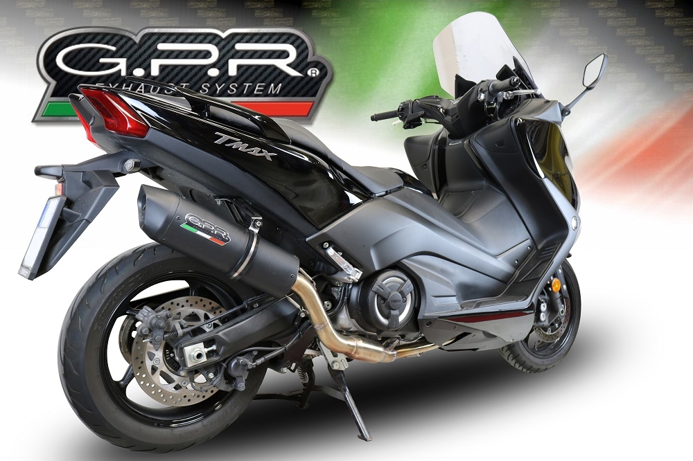 GPR exhaust compatible with  Yamaha T-Max 560 2020-2021, Furore Nero, Full system exhaust, including removable db killer 